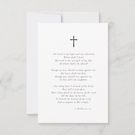 愛情エレガントの記憶で写真葬儀祈りの言葉カード (裏面)