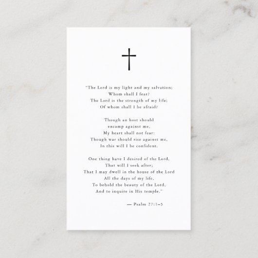 愛情エレガントの記憶で写真葬儀祈りの言葉カード 名刺 (裏面)