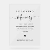 愛情シンプルのあるメモリ内のスクリプト アクリルサイン (正面)