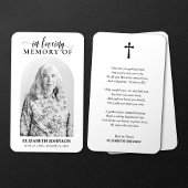 愛情シンプルの記憶の写真葬儀祈りの言葉カード