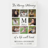 愛情パーソナライズされたある記憶の写真の葬儀 横断幕 (縦)