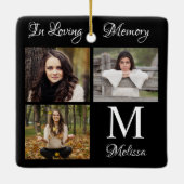 愛情パーソナライズされたのある記憶の写真コラージュ セラミックオーナメント (裏面)