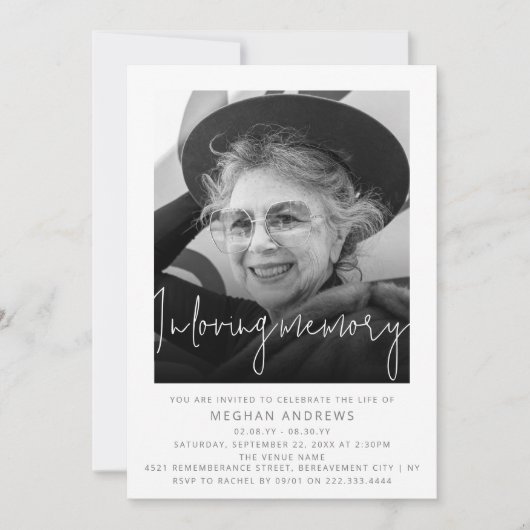 愛情モダンに満ちた記憶の中の写真 招待状 (正面)