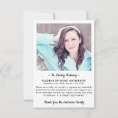 愛情モダンの記憶で写真悔やみや弔慰葬儀 サンキューカード (正面)