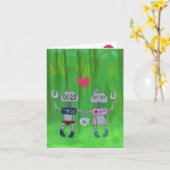 愛情挨拶カードに入ったロボット カード (黄色い花)