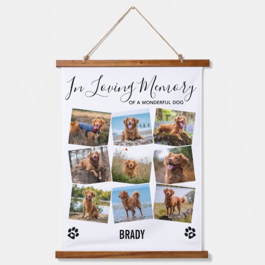 愛情深い思い出の中で愛犬の記念写真集 吊り下げ型タペストリー (正面)