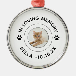 愛情深い思い出の中で猫の足がペットの損失記念碑をプリント メタルオーナメント