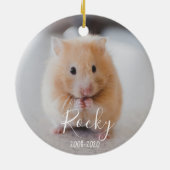 愛情深い思い出の中で飼い犬の猫、ニワトリ、ハムスター セラミックオーナメント (裏面)