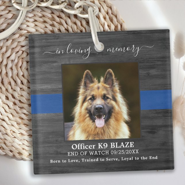 愛情深い思い出の中の警察犬のメモリアルK9将校 キーホルダー