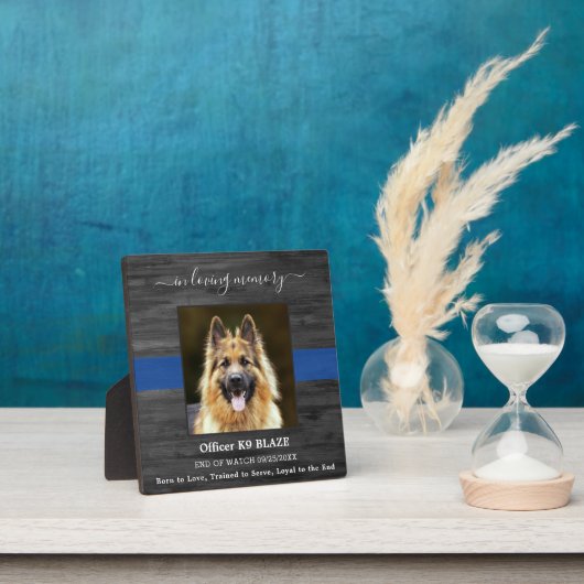 愛情深い思い出の中の警察犬のメモリアルK9将校 フォトプラーク (インサイチュ)