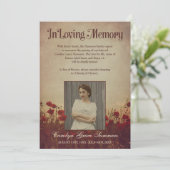 愛情素朴のあるメモリのPoppyフィールドカスタム写真 案内状 (スタンド正面)