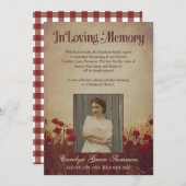 愛情素朴のあるメモリのPoppyフィールドカスタム写真 案内状 (正面/裏面)