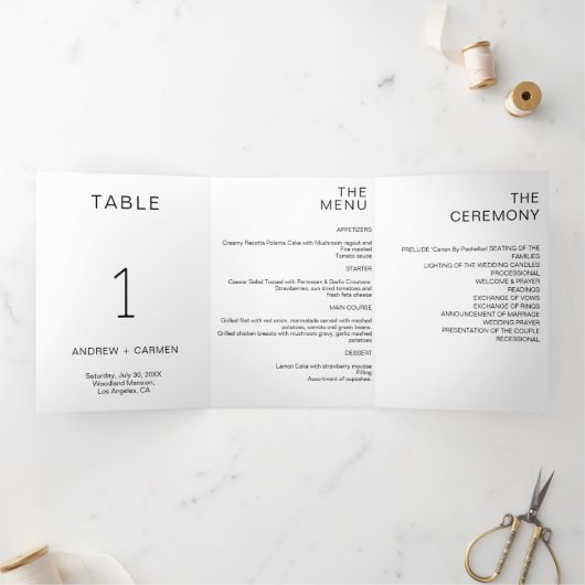 愛情結婚ある思い出に代わるミニマル主義者 三つ折り招待状 (内部)