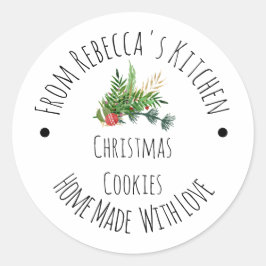 愛情込めて手作り ラスティック クリスマス クッキー ラウンドシール