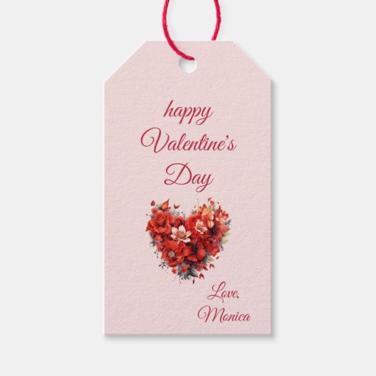 愛情開花 |カスタムバレンタインデー ギフトタグ (正面)