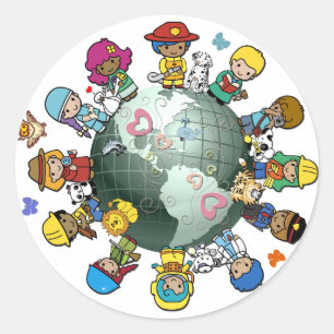愛惑星の地球: 平和のために結合して下さい ラウンドシール