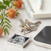 愛想あふれるペットの思い出シンプルの写モダン真 キーホルダー (側面)