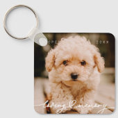 愛想あふれるペットの思い出シンプルの写モダン真 キーホルダー (正面)