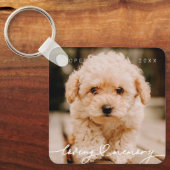 愛想あふれるペットの思い出シンプルの写モダン真 キーホルダー (正面)