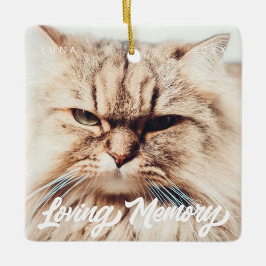 愛想あふれるペットの思い出モダンのシンプル写真 セラミックオーナメント (正面)