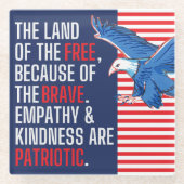 愛想と親切は愛国心だ ガラスコースター (正面)