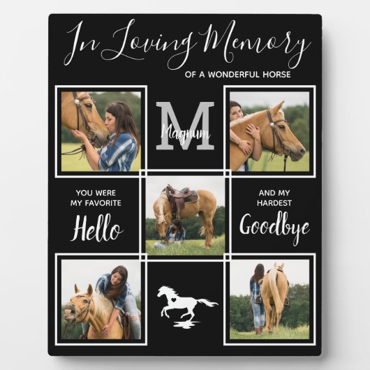 愛想の中でペットパーソナライズされたの馬の記念碑 フォトプラーク (正面)