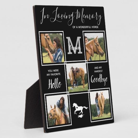 愛想の中でペットパーソナライズされたの馬の記念碑 フォトプラーク (側面)