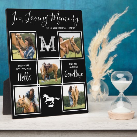 愛想の中でペットパーソナライズされたの馬の記念碑 フォトプラーク (側面)