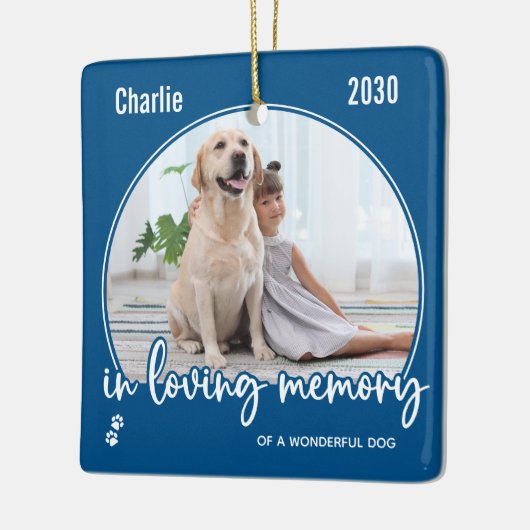愛想の愛犬のペットモダンメモリアル2写真 セラミックオーナメント (左)