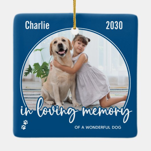 愛想の愛犬のペットモダンメモリアル2写真 セラミックオーナメント (裏面)
