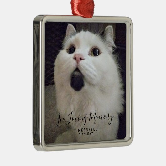 愛想の深い思い出の中のペットパーソナライズされた記念写真 メタルオーナメント (右)