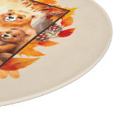 愛想の良いウッドランドの動物紅葉 カッティングボード (角)