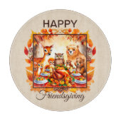 愛想の良いウッドランドの動物紅葉 カッティングボード (正面)