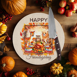 愛想の良いウッドランドの動物紅葉 カッティングボード