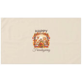 愛想の良いウッドランドの動物紅葉 テーブルクロス (正面(横))