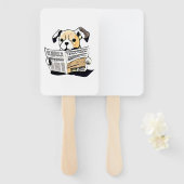 愛想の良いニュース読ドッグの新聞Tシャツ ハンドファン (正面&裏面)