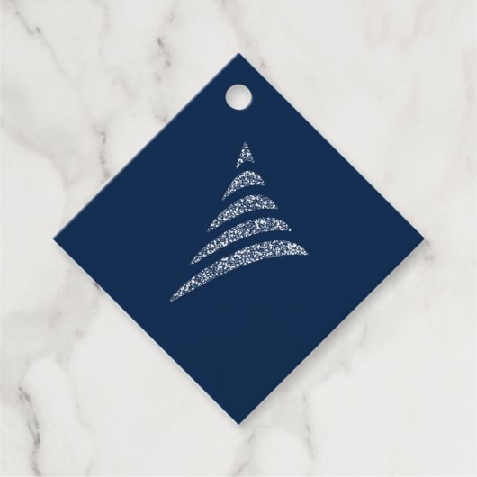 愛想の良いモノクロ芸術的クリスマスツリー フェイバータグ (正面)
