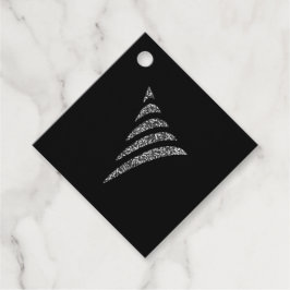 愛想の良いモノクロ芸術的クリスマスツリー フェイバータグ