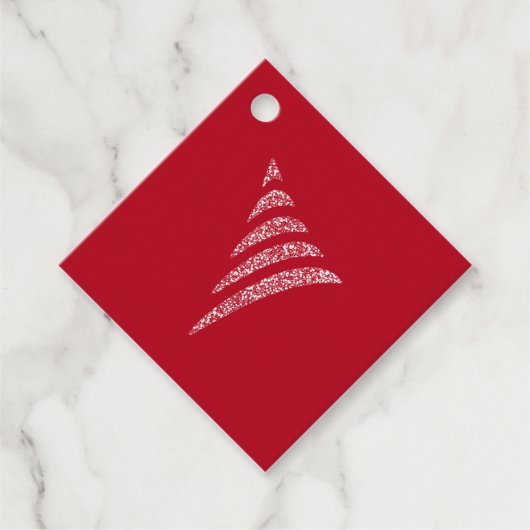 愛想の良いモノクロ芸術的クリスマスツリー フェイバータグ (正面)