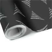 愛想の良いモノクロ芸術的クリスマスツリー ラッピングペーパー (ロールコーナー)
