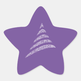 愛想の良いモノクロ芸術的クリスマスツリー 星シール