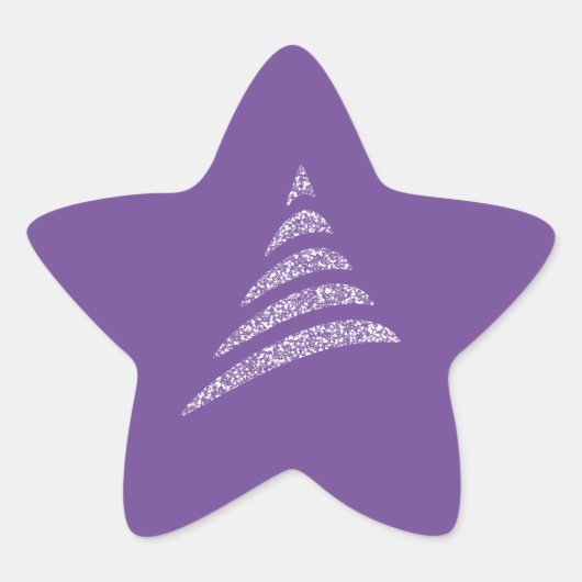 愛想の良いモノクロ芸術的クリスマスツリー 星シール (正面)