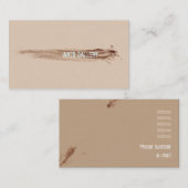 愛想の良い茶色のブラシストローク汚れ手描きアート 名刺 (正面/裏面)