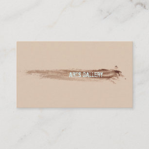 愛想の良い茶色のブラシストローク汚れ手描きアート 名刺