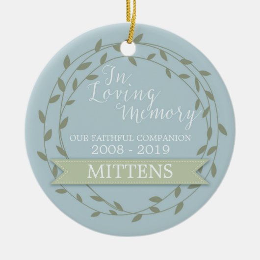 愛想の記憶の中のペットのメモリアルカスタム写真 セラミックオーナメント (正面)