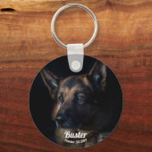 愛想を身に着けたドイツの羊飼いペットの記念碑 キーホルダー (正面)