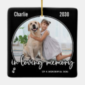 愛想モダンの中で犬2の写真ペット記念碑 セラミックオーナメント (裏面)