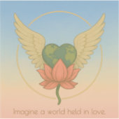 愛想像のステッカーに掲げられた世界 シール (正面)