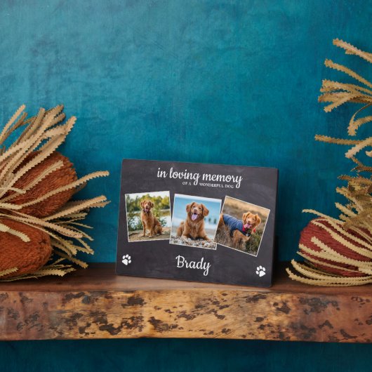 愛想素朴深い思い出の中のペット記念写真3 フォトプラーク (側面)
