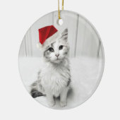 愛愛愛愛愛愛愛写真メリークリスマスサンタハット セラミックオーナメント (左)